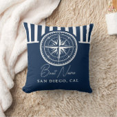 Name of your boat Nautical Compass クッション (ブランケット)