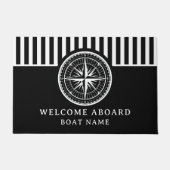 Name of your Boat Nautical Compass ドアマット (正面)