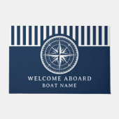 Name of your Boat Nautical Compass ドアマット (正面)