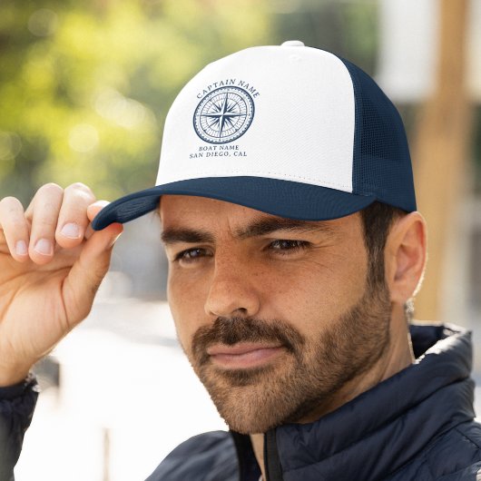 Name of your boat Nautical Vintage Compass キャップ