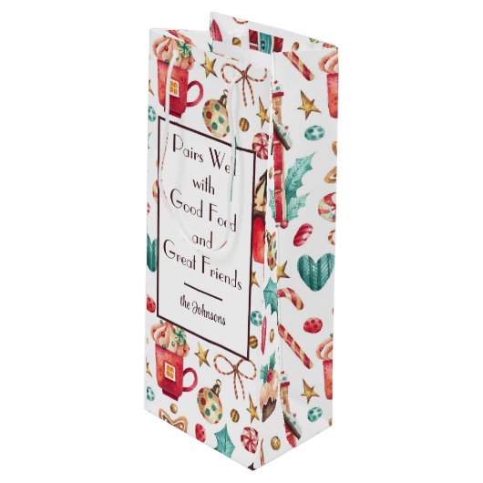 Name on Cute お洒落 Sweets Holiday ワインギフトバッグ (正面アングル)