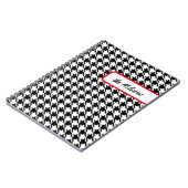Name on Faux Tab Classic Houndstooth ノートブック (左側)