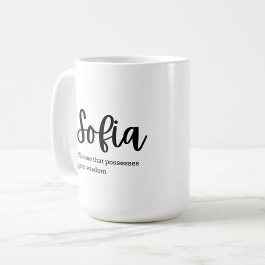 Name on Mug: Sofia  コーヒーマグカップ (正面左)