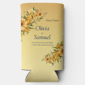 Name on Slim Seltzer Can Cooler Golden Flowers スリム缶クーラー (裏面)