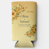 Name on Slim Seltzer Can Cooler Golden Flowers スリム缶クーラー (正面)