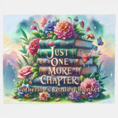 Name One More Chapter Reading Blanket Books Flower フリースブランケット (正面(横))