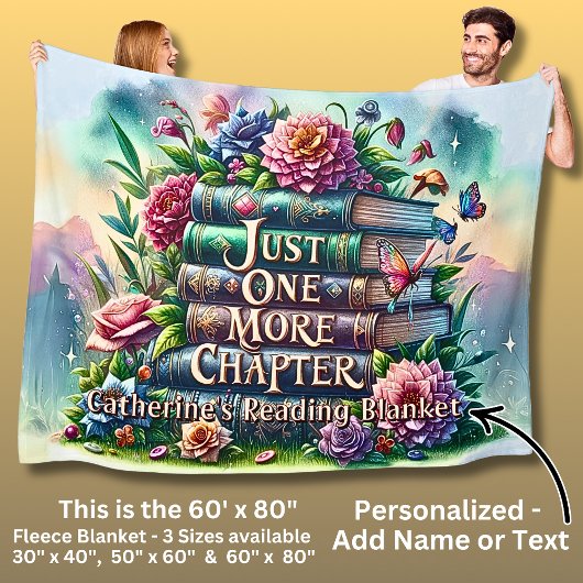 Name One More Chapter Reading Blanket Books Flower フリースブランケット