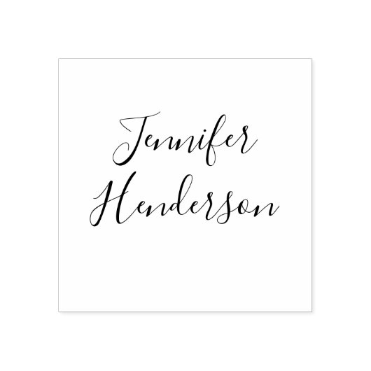 Name Only Signature Elegant Script Calligraphy ラバースタンプ (インプリント)