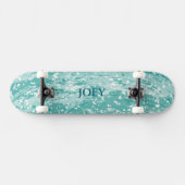 Name or Initials Teal Paint Splotches Skateboard スケートボード (横)