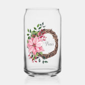 Name, Peace Pink Poinsettia Wreath 16oz ガラス缶 (正面)