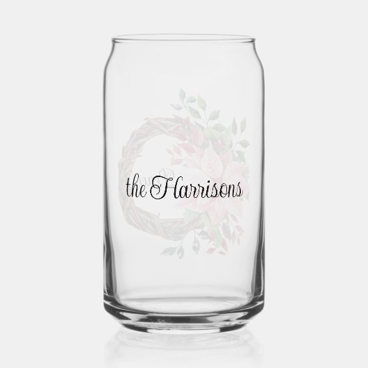 Name, Peace Pink Poinsettia Wreath 16oz ガラス缶 (裏面)