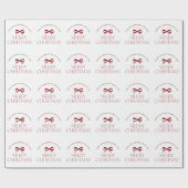 Name personalized red white Merry Christmas  ラッピングペーパー (フラット)