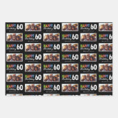 Name Photo 60th Birthday Wrapping Paper ラッピングペーパーシート (正面3)