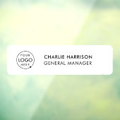 Name Plate Office Door Business Logo Modern White ウィンドウサイン (シート3)