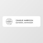 Name Plate Office Door Business Logo Modern White ウィンドウサイン (シート)