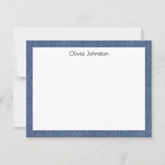 Name || Red White Buffalo Check Blue Denim Frame ノートカード (正面)