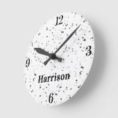 Name || Retro Home Office Terrazzo Chips 8-in ラウンド壁時計 (傾斜)