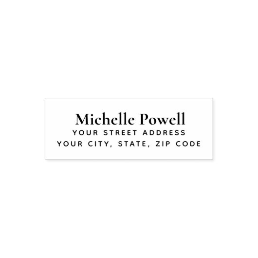 Name Return Address Self Inking Serif Font Stamp セルフインキングスタンプ (デザイン)