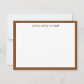 Name || Rich Bronze Denim Print Frame Border ノートカード (正面)