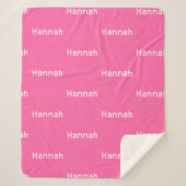 Name Sherpa Blanket Pink Personalized Custom Girl  シェルパブランケット (正面)