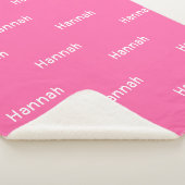 Name Sherpa Blanket Pink Personalized Custom Girl  シェルパブランケット (3/4)