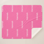 Name Sherpa Blanket Pink Personalized Custom Girl  シェルパブランケット (正面(横))