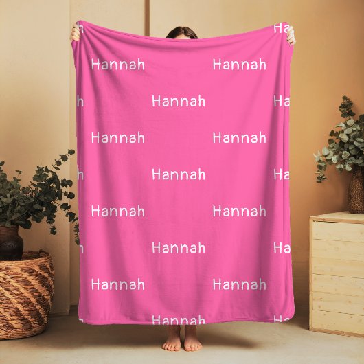 Name Sherpa Blanket Pink Personalized Custom Girl  シェルパブランケット