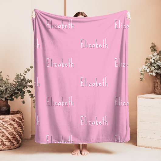 Name Sherpa Blanket Pink Personalized Custom Girl シェルパブランケット