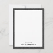 Name || Stylish Masculine Black Denim Print Frame ノートカード (正面)