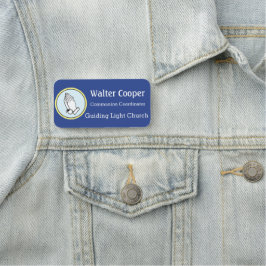 Name Tag Praying Hands or Your Logo Usher Greeter 名札
