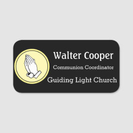 Name Tag Praying Hands or Your Logo Usher Greeter 名札