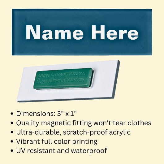 Name Tag with Magnetic Holder 名札