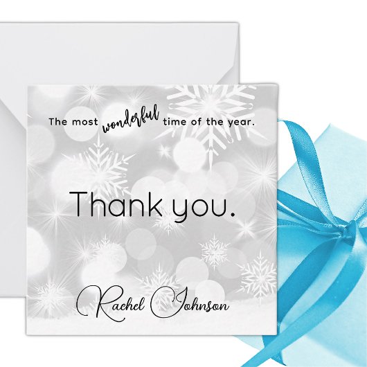 Name, Thank You Mini Christmas Gift Enclosure Card ノートカード