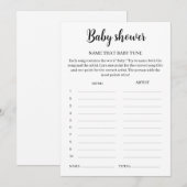 Name That Baby Tune Game, Baby Shower Music Game 招待状 (正面/裏面)