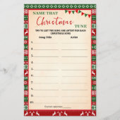 Name that Christmas Tune Game Ugly Sweater Card チラシ (正面)