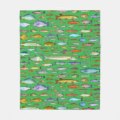 Name That Fish Sports Fishing Species フリースブランケット (正面)