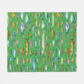 Name That Fish Sports Fishing Species フリースブランケット (正面(横))