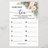 Name that Tea Winter Bridal Shower Game Card チラシ (正面)