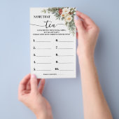 Name that Tea Winter Bridal Shower Game Card チラシ (ハンドル)