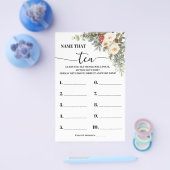 Name that Tea Winter Bridal Shower Game Card チラシ (シングル)