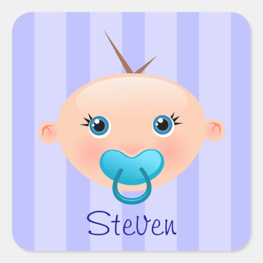 "Name This!" -ベビー顔シール少年 スクエアシール (正面)
