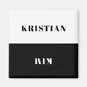 Name to do chores reminder白黒 マグネット (正面)