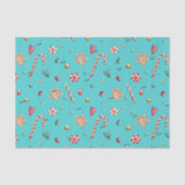 Name, Turquoise Candy Cookies Christmas 3 pcs 薄葉紙 (正面)