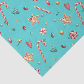 Name, Turquoise Candy Cookies Christmas 3 pcs 薄葉紙 (詳細)