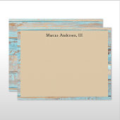 Name || Turquoise Weathered Wood Frame ノートカード