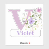 Name Violet with the Letter V Sticker Cut-Out シール (シート)
