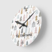 Name, Winter Country Trees 10.75-inアクリル ラウンド壁時計 (傾斜)