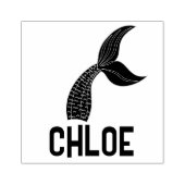 Name with Mermaid Tail Signature Stamp ラバースタンプ (インプリント)