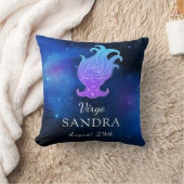 Name with Zodiac sign Virgo Gift Throw Pillow クッション (ブランケット)