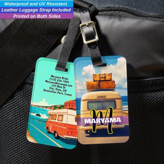 Name World Traveler Car | Custom Monogram Initial  ラゲッジタグ